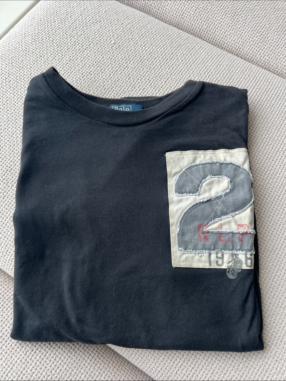 Ralph Lauren boys Vintage Black Short Sleeve Tee sz 16-18